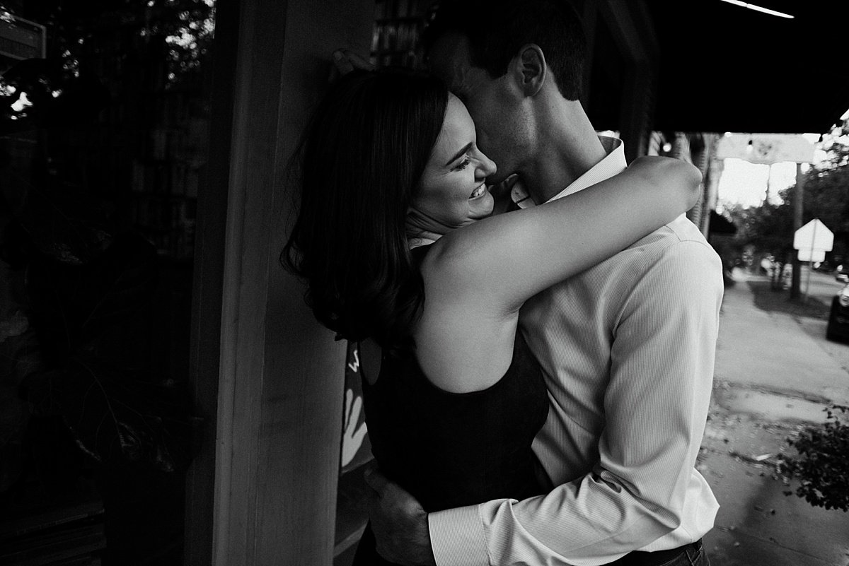 engagement photos at a book store