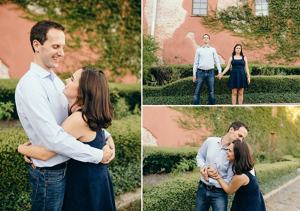 engagement portraits at a bookstore
