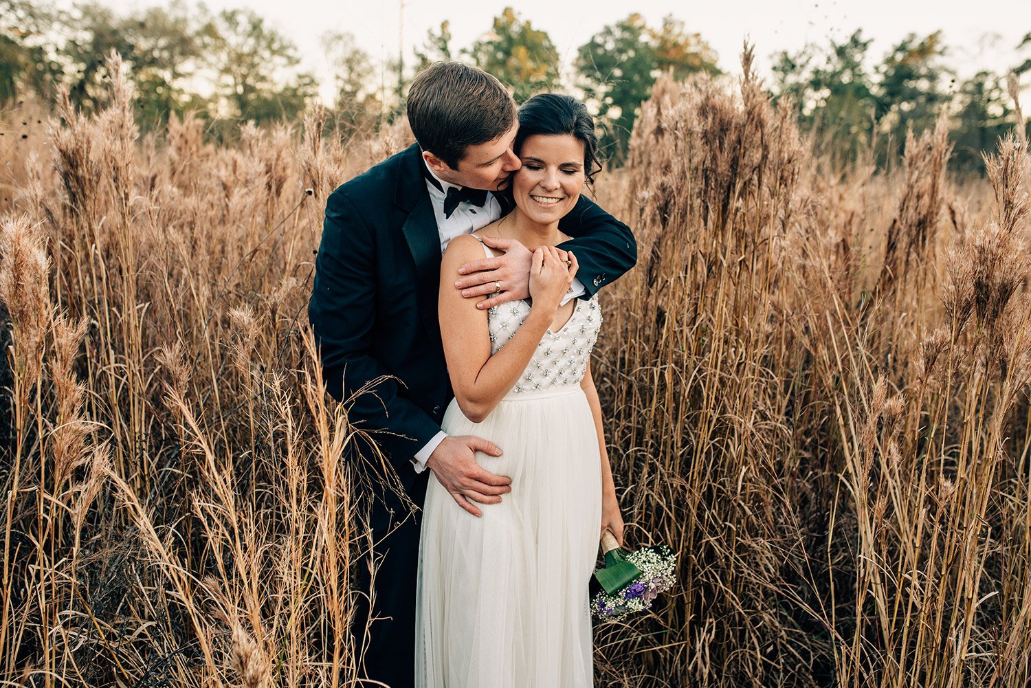 intimate portrait in a field