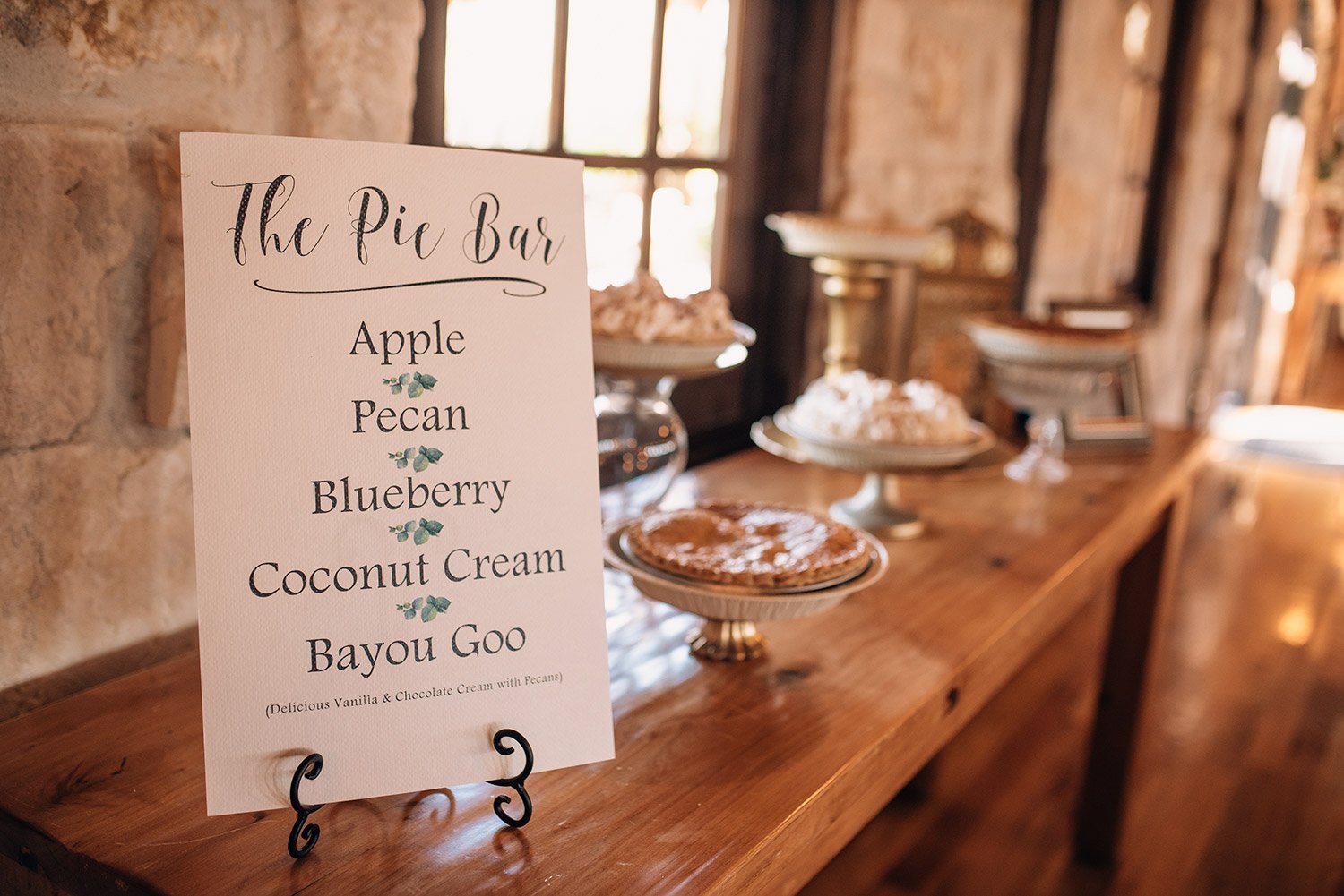 pie bar instead of a cake table