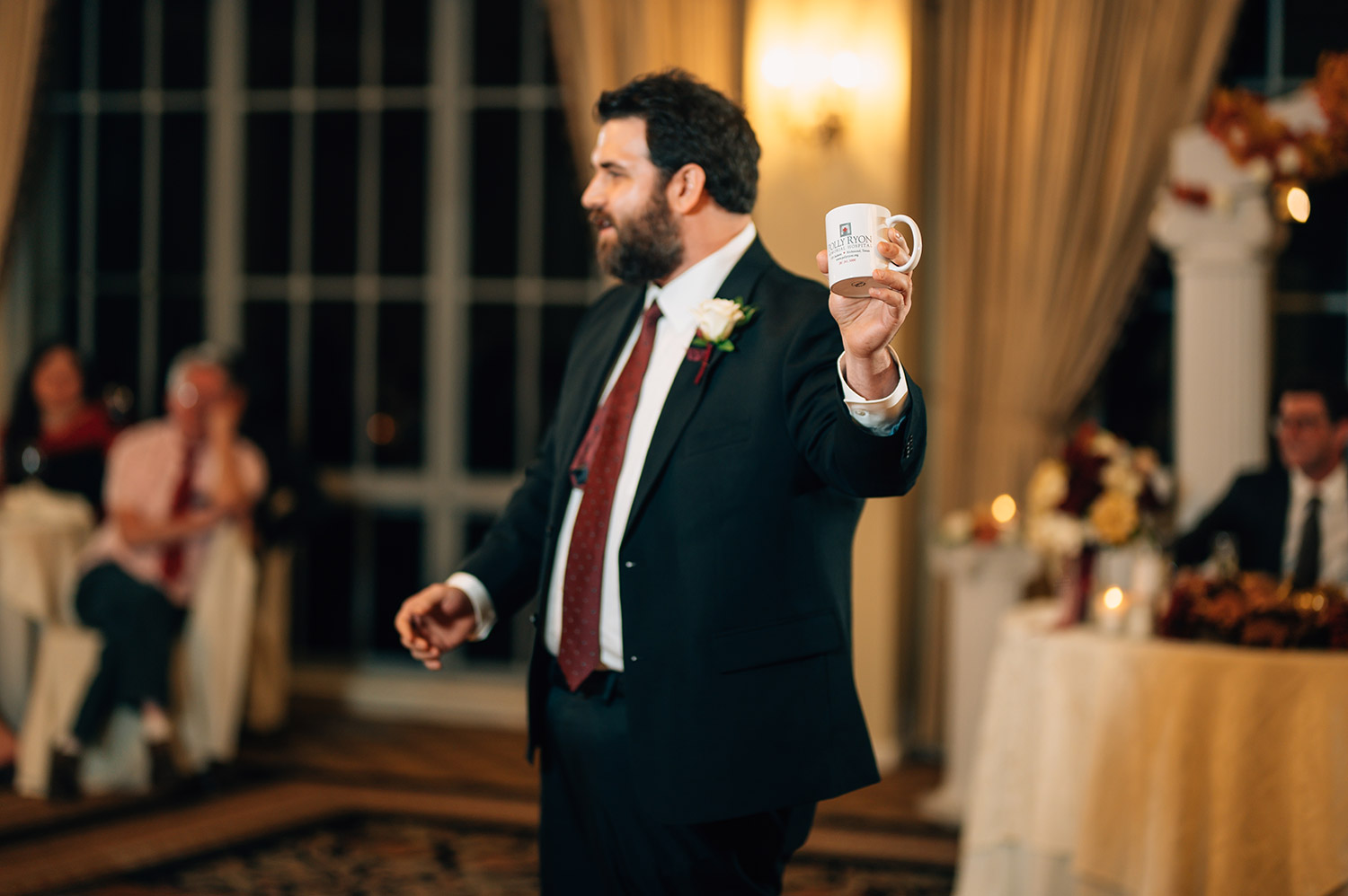 best man gives a toast at sweetwater country club wedding reception
