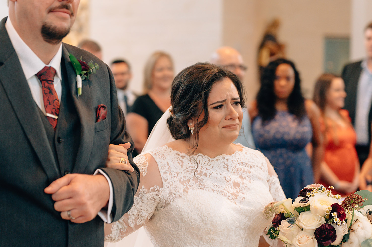 bride overcome with emotion
