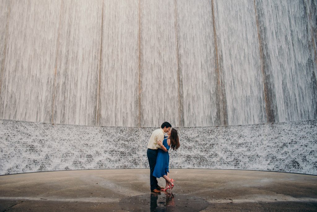 Gerald D Hines Water wall for Houston Engagement Photo inspiration